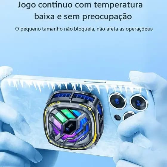 Refrigerador Magnético de Telegone Ventilador RGB Portátil