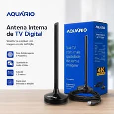 Antena Interna TV Digital Aquário DTV-100P HDTV Full HD 4K Base Magnética Cabo 2,5m
