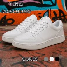 Tenis Masculino Dia a Dia Couro Macio Lançamento 2025