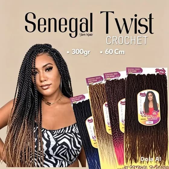 Cabelo Sintetico Senegal Twist - Fino - Crochet Braids 300gr Yan hair