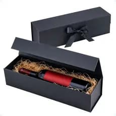 Caixa De Presente Rígida Premium Magnética Laço De Cetim 34x14x10cm Presente Luxo Garrafa De Vinho