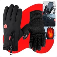Par Luva Motoqueiro Térmica E Impermeável Com Touch Screen Tamanho Único Unissex Moto Ciclismo