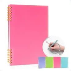 Caderno Argolado Parcial Colegial Capa Maleável Mole Colorida Com 80 Folhas Pautadas A5