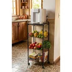 Cesto Organizador Fruteira Multiuso Para Qualquer Ambiente Com Rodinhas De Chão
