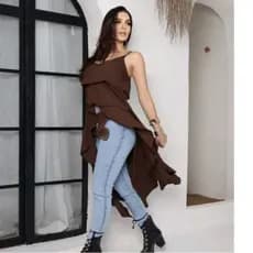 Bata Tunica Boho Casual Femenina  Tendencia 2025