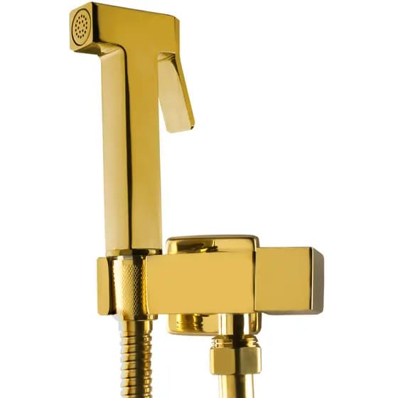 Ducha Higiênica Banheiro Quadrada Chuveirinho Intimo Aço Inox Luxo Dourado Gold