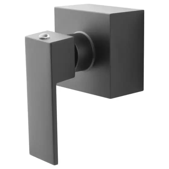 Acabamento Registro Banheiro Geral Quadrado 16 estrias 1/2 Ou 1' 1/4 50mm Metal Preto Fosco