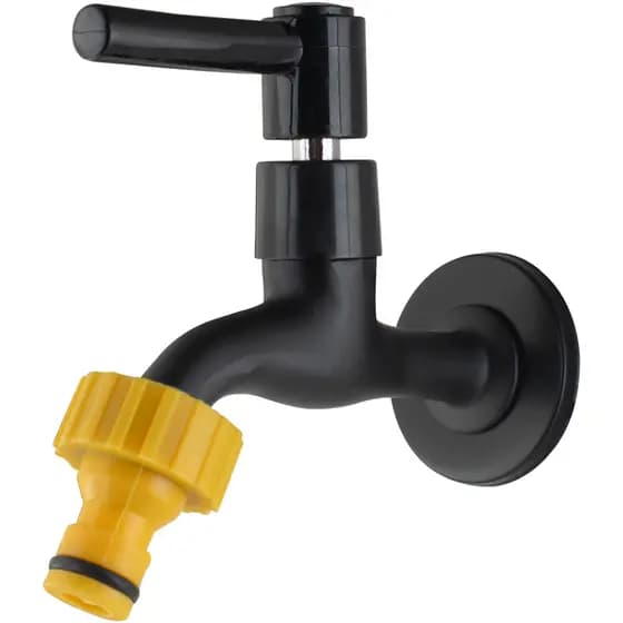Torneira Jardim Tanque Máquina De Lavar 1/2 Bico Engate Rápido Preto Metal