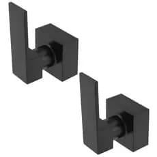 Kit 2 Acabamento Registro Pressão Gaveta Banheiro 1/2 3/4 Quadrado Preto Fosco Metal