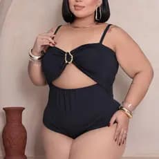 Maio body com detalhe argola plus size com bojo e alça