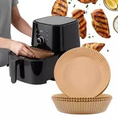 Kit Formas Redondas Papel Airfryer Não Gruda