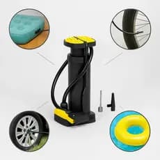 Bomba Ar Pedal Manual Inflador Pé Adaptador Bicicleta Bola Colchão Pneus Boia Encher Rápido