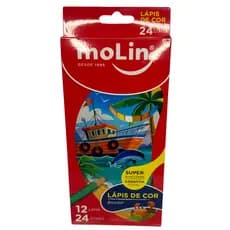 LAPIS DE COR BICOLOR MOLIN 12 UNIDADES 24 CORES