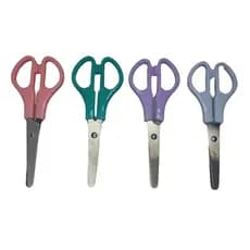 TESOURA ESCOLAR DE AÇO 13CM C/ RÉGUA - PASTEL BRW