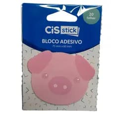Bloco Adesivo CIS em formato de porquinho - FUN Porco