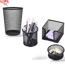 kit escritório + lixeira organizador mesa porta lápis-kit organizadores de mesa porta treco post-lt