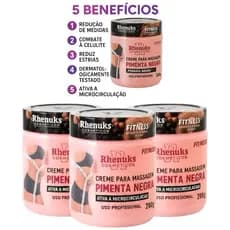 Gel Creme Redutor de Medidas 200g Pimenta Negra-Gel termo ativo Ajuda na eliminação de gordura