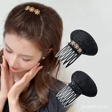 clip bangs Invisível hair Feminino De Testa rhinestone Inserir Pente Acessórios De Cabelo Almofada Raiz Fofo Artefato