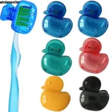 Protetor De Escova De Dentes WISDOMESTM , Capa De Cabeça De Desenho Animado De Plástico , Clipe Pato Para Viagem