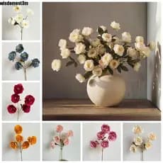 WISDOMESTM Peônia Falsa , Arranjos Florais Com Hastes Flores Artificiais , 5/Pacote