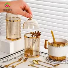 Suporte Para Colher De Café MOLIHALO , Porta-Talheres Com Tampa À Prova De Poeira De Plástico , Vasilha De Armazenamento