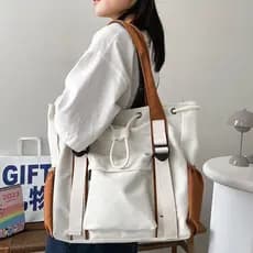 [XKB] Bolsa de ombro portátil com vários bolsos de grande capacidade para homens e mulheres, bolsa mensageiro para estud
