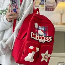 [SJB] Mochila masculina e feminina estilo formal retrô americano de grande capacidade, mochila com vários bolsos com dec