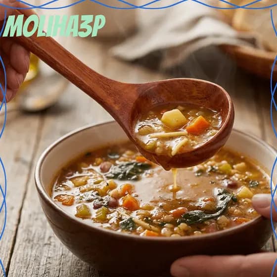 Concha De Servir MOLIHA3P , Colher De Sopa Grande Profunda E Suave Sem Rebarbas Cozinha Sólida