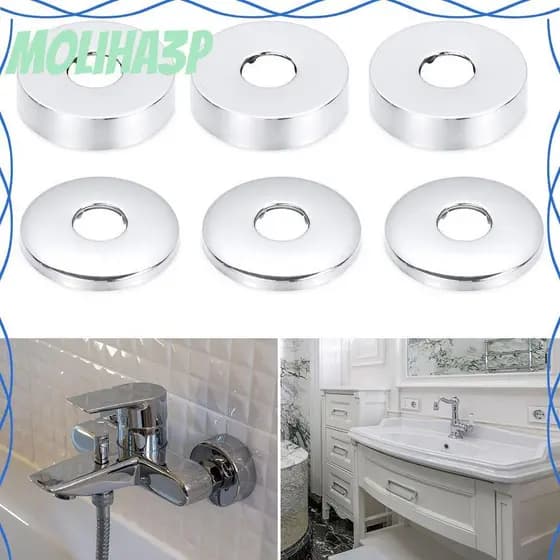 MOLIHA3P Torneira Decorativa Capa Chuveiro Cozinha Flange Tampa Cromada Parede Decoração