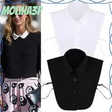 MOLIHA3P Blusa Moda Gola Falsa Vintage Destacável