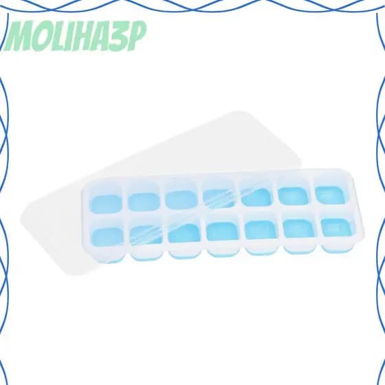MOLIHA3P 2 Peças De Bandeja De Cubos De Gelo , Molde De Cubo Resistente A Derramamentos De Fácil Liberação Seguro Para M