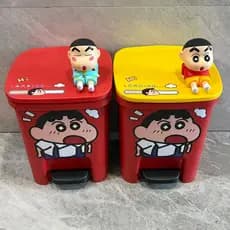 Crayon Shin-Chan lata de lixo de alto valor, quarto doméstico, sala de estar, Pedal, cesta de lixo de grande capacidade