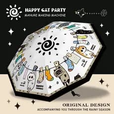 H feliz Original sol gato gato dobrável portátil guarda-sol dupla utilização guarda-sol protetor solar Anti-ultravioleta