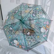 Pintado Sanrio transparente crianças guarda-chuva alça reta guarda-chuva bonito barra reta guarda-chuva alça longa estud
