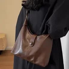 Luther Retro Bolsa Mensageiro de Grande Capacidade 2025 Casual Simples High-End Um Ombro All-Match Diagon