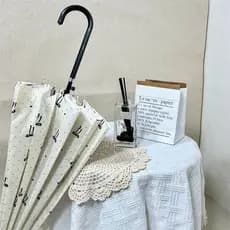 Guarda-chuva de alça longa de 16 ossos série creme estilo coreano ins Polka Dot arco guarda-chuva feminino sólido Extra