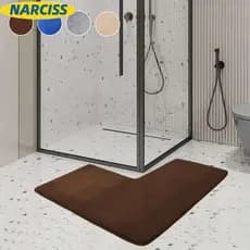 NARCISSUSPW Tapete Em Forma De L , Macio De Canto Antiderrapante Para Banheiro , Colorido