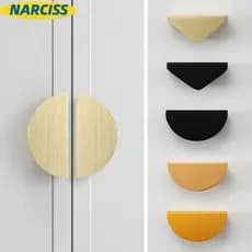 Maçaneta Da Porta Do Armário NARCISSUSPW , Gaveta Embutida Com Design Semicírculo , Estilo Americano Preto