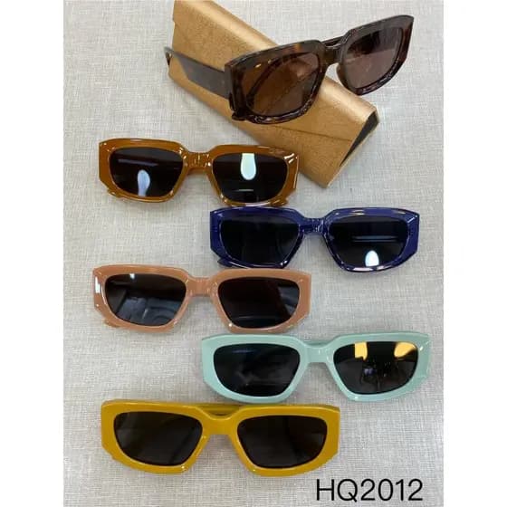 Óculos de Sol Feminino Retangular HQ2012 | Proteção UV400 | Várias Cores Modernas