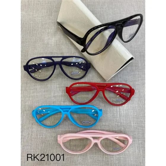 RK21001 Óculos Infantis com Lentes Anti-Luz Azul – Estilo Aviador Retrô, Lentes de Silicone, Unissex