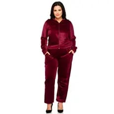 Conjunto Plush Feminino Veludo Calça e Casaco Confortável Outono Inverno Quentinho Macio