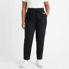 Calça Feminina Alfaiataria Plus Size G1 G2 G3 Com Cinto Casual Elegante Confortável Barra Reta