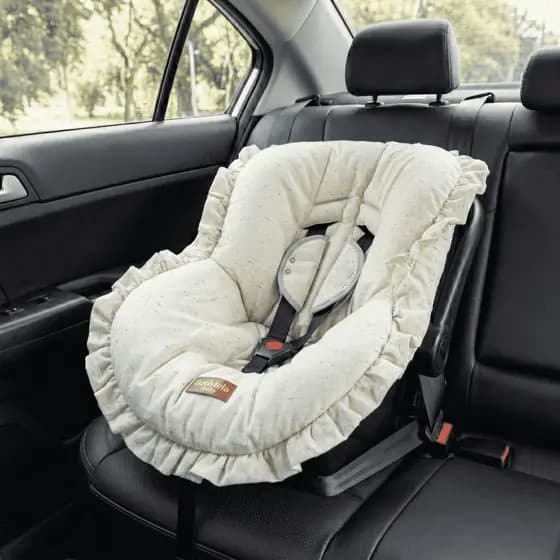 Capa de Bebê Conforto 100% Algodão Bege Off White Batistela Baby