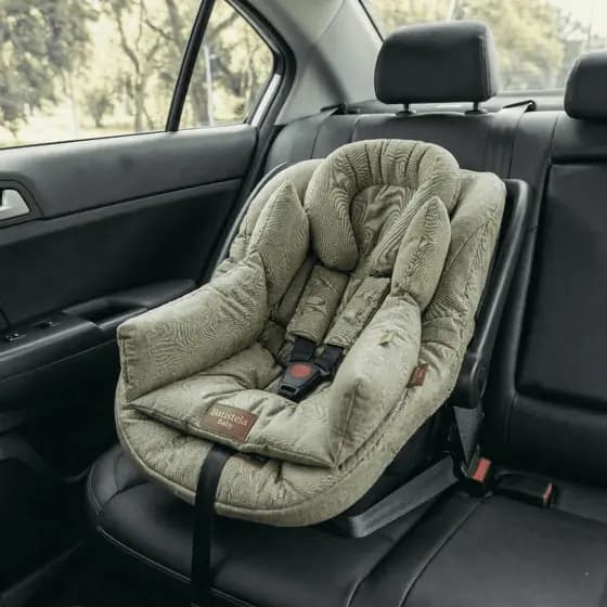 Colchonete Anatômico Bebê Conforto Linho 100% Algodão Verde Musgo Batistela Baby