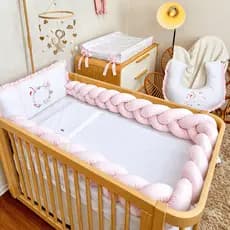 Kit Berço Americano Bebê Trança Borboletas 100% Algodão Batistela Baby