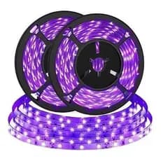 Fita Led 5 Metros Luz Negra UV 5050 60LED/sm smd 12V IP20 Iluminação Fluorescente