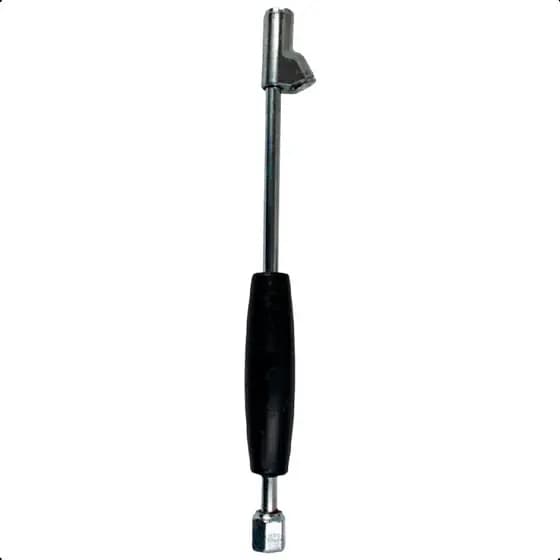 Calibrador Bico Inflador Duplo Longo 1/4 NPT Cabo Emborrachado para Pneus Duplas Vedação Precisa Aço Niquelado
