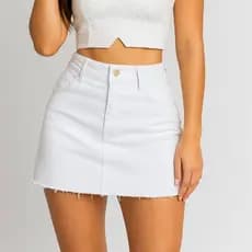 Mini Saia Jeans Feminina Branca e Preta 34 ao 46