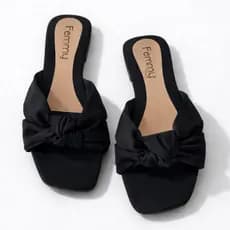 Rasteira Feminina Nó Elegante Sandália Flat Confortável Minimalista Casual Chic 34 ao 39