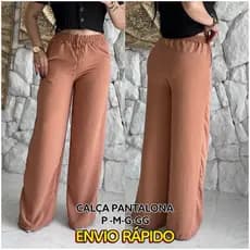 Calça Pantalona Feminina Com Bolso Cintura Alta Calca Wide Leg Moda Moderna 2025